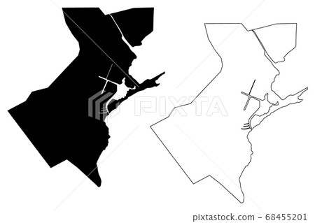 Portmore City (Jamaica island) map vector - Stock Illustration ...