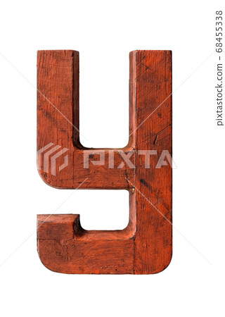 Old wooden painted red letter Y Old wooden painted red letter Y 68455338