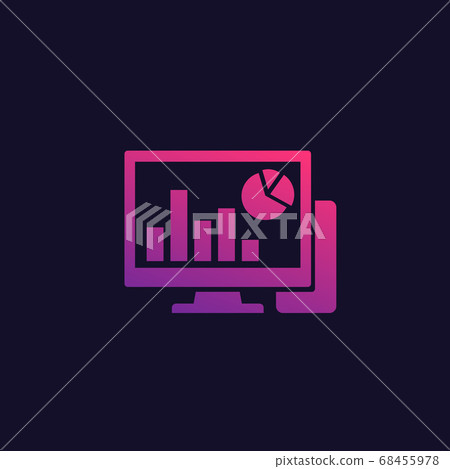 computer analysis, data analytics vector icon - Stock Illustration ...