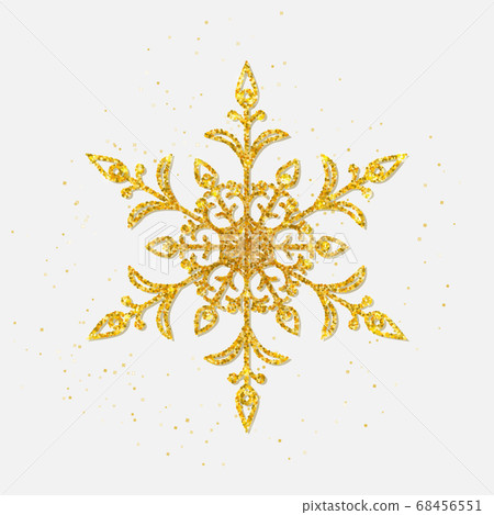 Golden snowflake covered glitter - Stock Illustration [68456551] - PIXTA