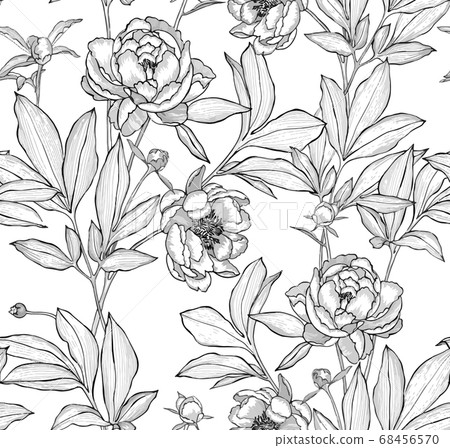 Vector botanical seamless pattern - Stock Illustration [68456570] - PIXTA