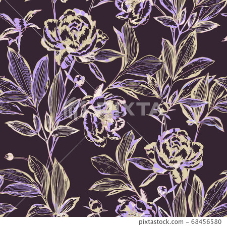 Vector botanical seamless pattern - Stock Illustration [68456580] - PIXTA