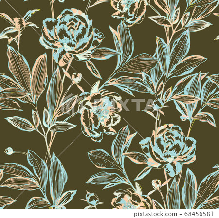 Vector botanical seamless pattern - Stock Illustration [68456581] - PIXTA