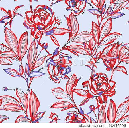 Vector botanical seamless pattern - Stock Illustration [68456606] - PIXTA