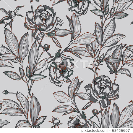 Vector botanical seamless pattern - Stock Illustration [68456607] - PIXTA