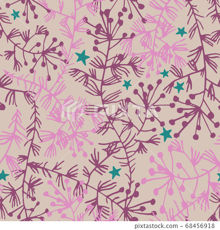 Vector botanical seamless pattern with herbs, - Stock Illustration ...