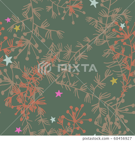 Vector botanical seamless pattern with herbs, - Stock Illustration ...