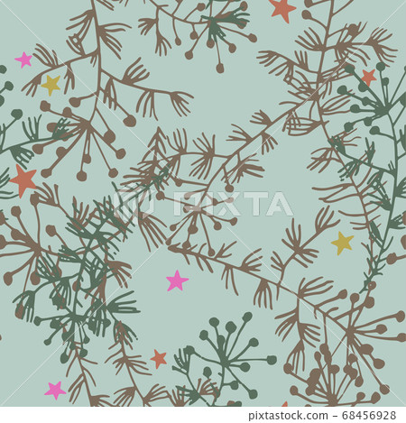 Vector botanical seamless pattern with herbs, - Stock Illustration ...