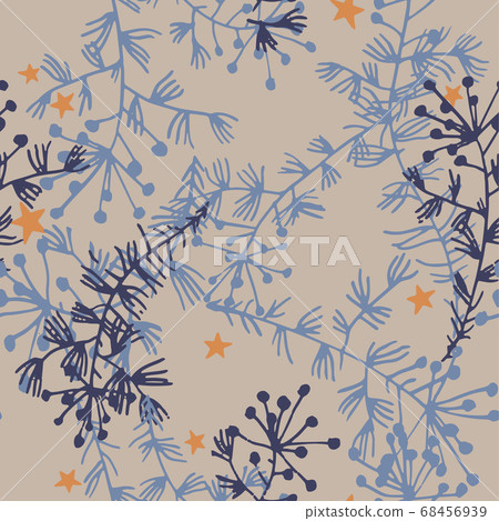 Vector botanical seamless pattern with herbs, - Stock Illustration ...