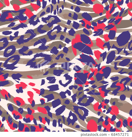 Abstract artisitc seamless pattern with Animal... - Stock Illustration ...