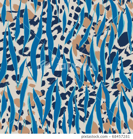 Abstract artisitc seamless pattern with Animal... - Stock Illustration ...