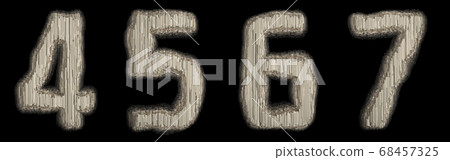 Set of numbers 4, 5, 6, 7 made of industrial metal 3D Set of numbers 4, 5, 6, 7 made of industrial metal 3D 68457325