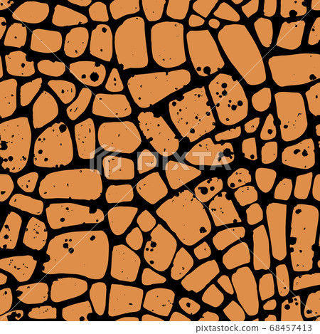 Abstract repeating geometric background with chaotic texture. Irregular blocks pattern. Seamless paving stone mosaic tracery. 68457413