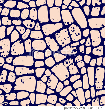 Abstract repeating geometric background with chaotic texture. Irregular blocks pattern. Seamless paving stone mosaic tracery. 68457414