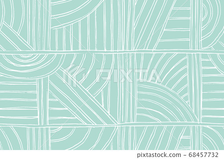 Hand drawn geometric seamless pattern. Abstract background with horizontal, diagonal and vertical lines, semicircles. Graphic illustration. Hand drawn geometric seamless pattern. Abstract background with horizontal, diagonal and vertical lines, semicircles. Graphic illustration. 68457732