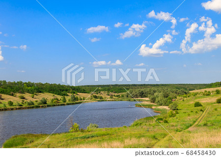 Summer landscape with beautiful lake Summer landscape with beautiful lake 68458430