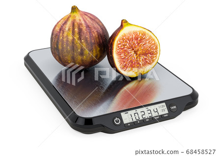 Kitchen Scales with Common figs. 3D rendering 68458527