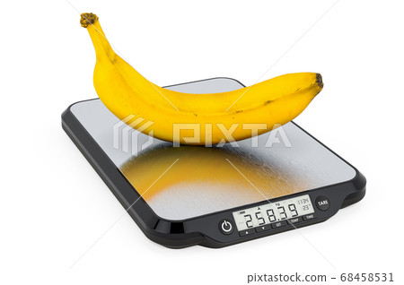 Kitchen Scales with Bananas. 3D rendering 68458531