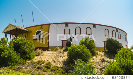 Detail of Matalascanas Bullring in Andalusia, Spain. Detail of Matalascanas Bullring in Andalusia, Spain. 68458874