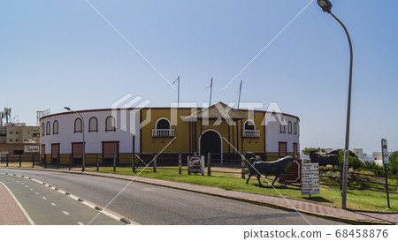 Detail of Matalascanas Bullring in Andalusia, Spain. 68458876
