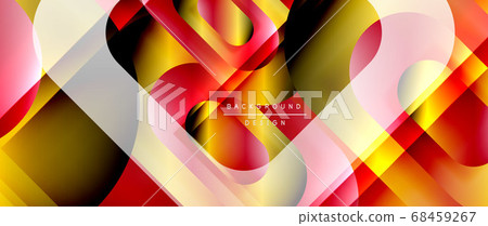 Vector geometric abstract background with lines and modern forms. Fluid gradient with abstract round shapes and shadow and light effects Vector geometric abstract background with lines and modern forms. Fluid gradient with abstract round shapes and shadow and light effects 68459267