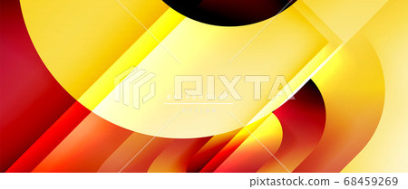 Vector geometric abstract background with lines and modern forms. Fluid gradient with abstract round shapes and shadow and light effects 68459269