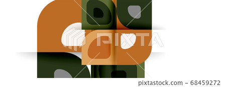 Set of vector modern geometric abstract backgrounds with repeating abstract round shapes patterns and shadow effects 68459272