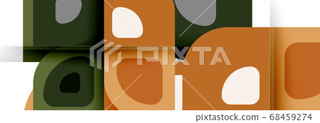 Set of vector modern geometric abstract backgrounds with repeating abstract round shapes patterns and shadow effects 68459274