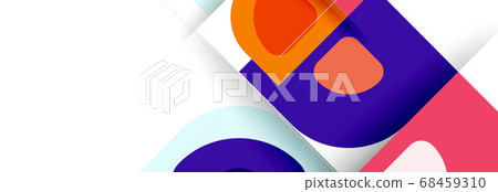 Set of vector modern geometric abstract backgrounds with repeating abstract round shapes patterns and shadow effects 68459310