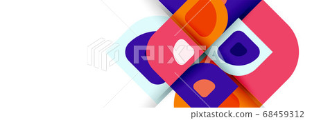 Set of vector modern geometric abstract backgrounds with repeating abstract round shapes patterns and shadow effects 68459312