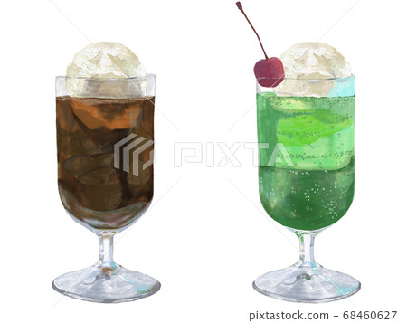 Coffee float and melon soda Coffee float and melon soda 68460627