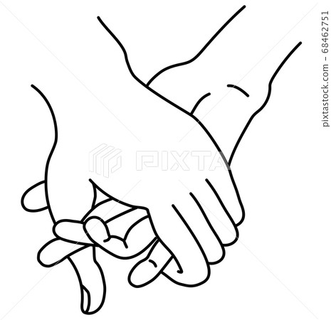 Female And Male Hand Outline The Concept Is Stock Illustration