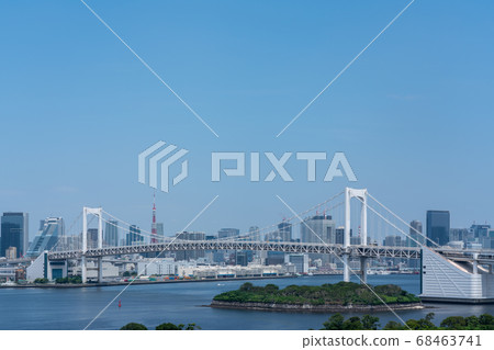 彩虹橋和台場的東京市中心 彩虹橋和台場的東京市中心 68463741
