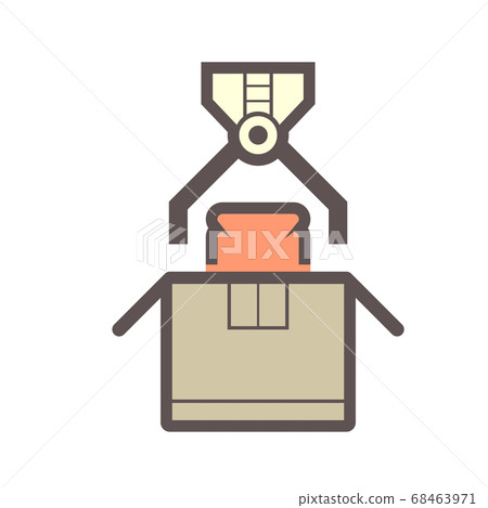 Robot hand put product into bag packaging in food Robot hand put product into bag packaging in food 68463971