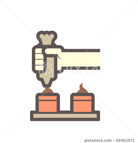 Icing tips with cream in food processing industry Icing tips with cream in food processing industry 68463972
