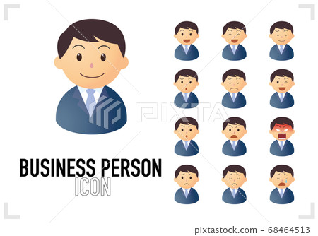 Set of business person bust up icons Set of business person bust up icons 68464513