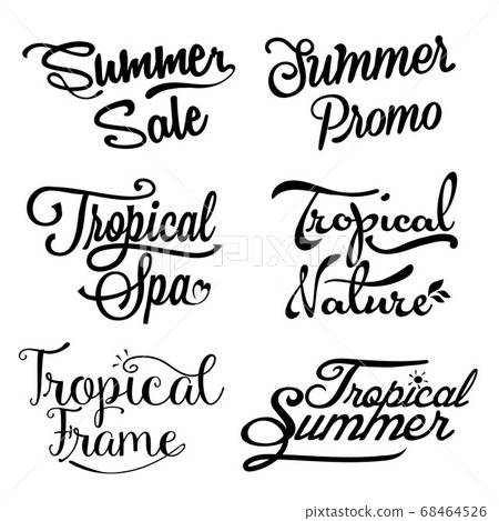 summer sale and tropical lettering 68464526