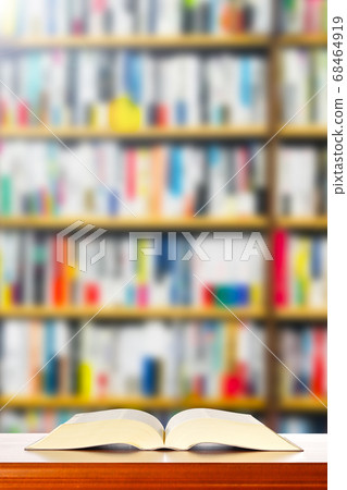 Reading and bookshelves background 68464919