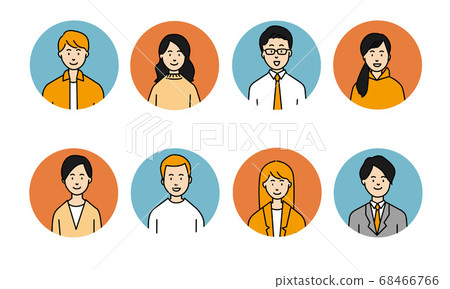 Circle icon of eight smiling people - Stock Illustration [68466766] - PIXTA