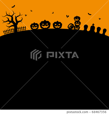 萬聖節剪影背景（橙色） 68467356