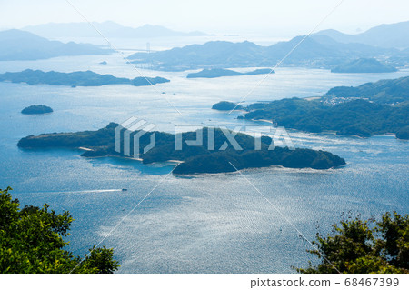 廣島縣三原市龍尾山天文台瀨戶內海的島波 68467399