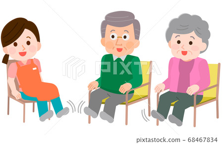 Illustration of elderly people doing physical... - Stock Illustration ...