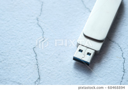 USB memory stick on white background, close up. USB memory stick on white background, close up. 68468894