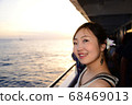 Hawaii Oahu Sunset and Woman 68469013