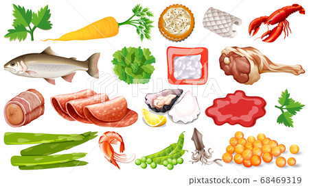 Set of fresh food ingredients 68469319