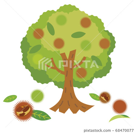 在秋天見效的栗樹圖標 68470077