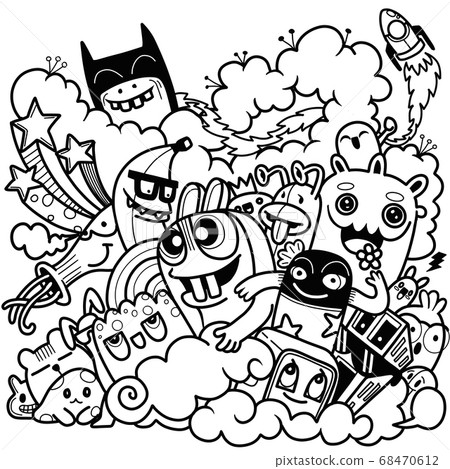 Vector illustration of Doodle cute , Doodle set of - Stock Illustration ...