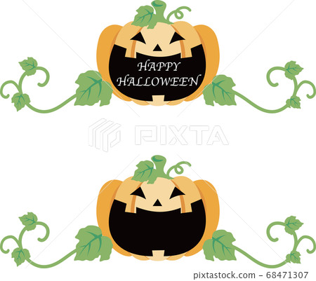 Halloween autumn pumpkin frame decoration... - Stock Illustration ...