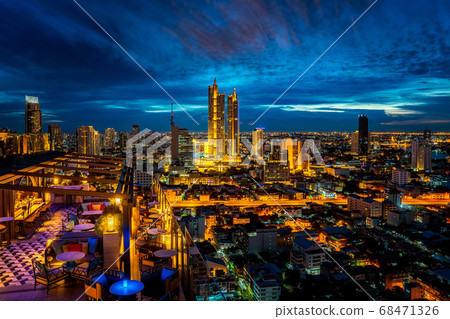 View point from hotel rooftop from Bangkok city View point from hotel rooftop from Bangkok city 68471326