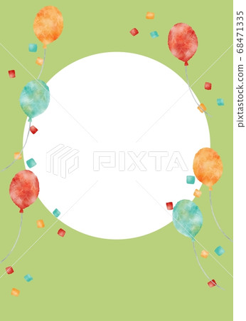 Colorful balloons poster on green background 68471335